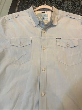 Buffalo David Bitton Light Blue Short-Sleeve Button-Down Shirt